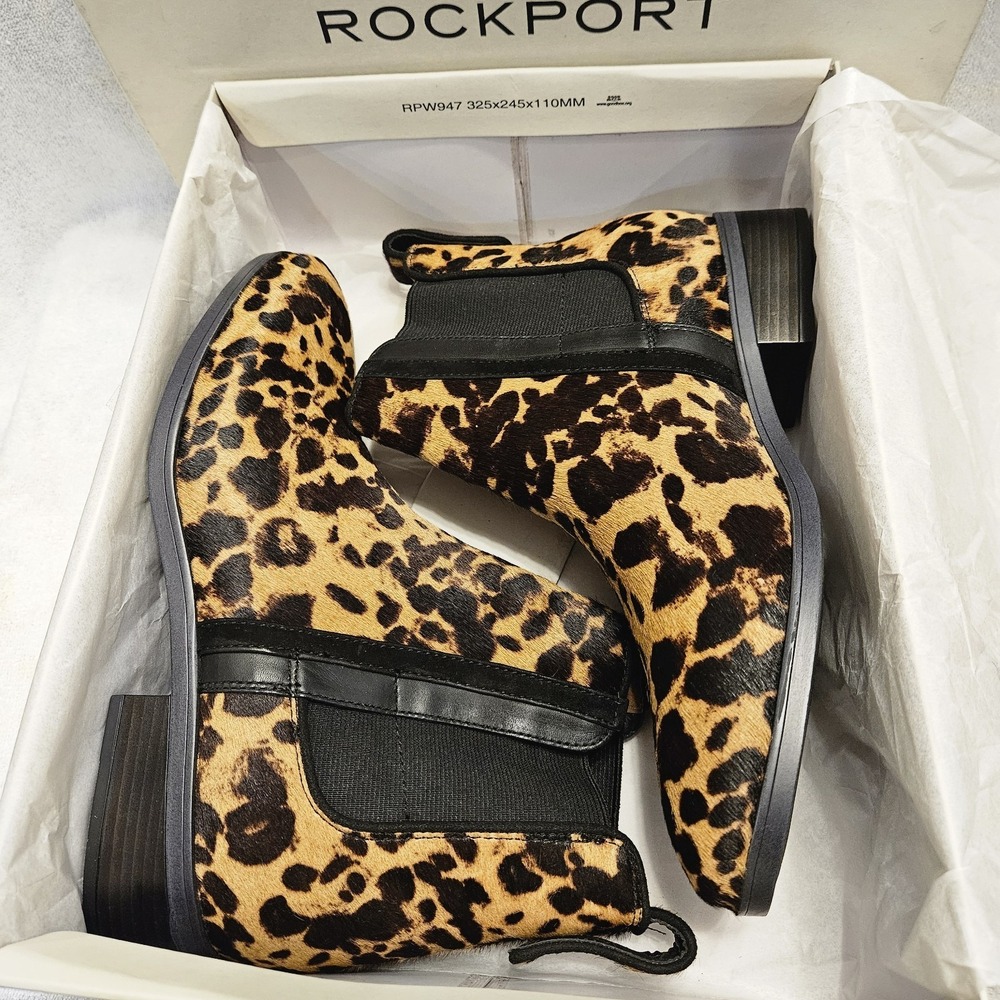 Rockport Laryyn Leopard Chelsea Boots  Women's 10M  NIB Discontinued - Picture 2 of 15